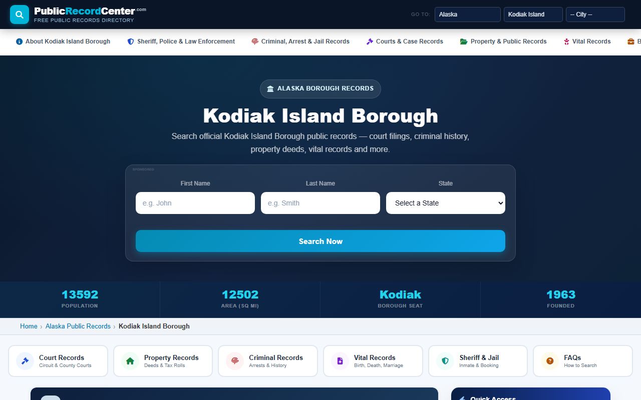 Kodiak Island Borough sex offenders
