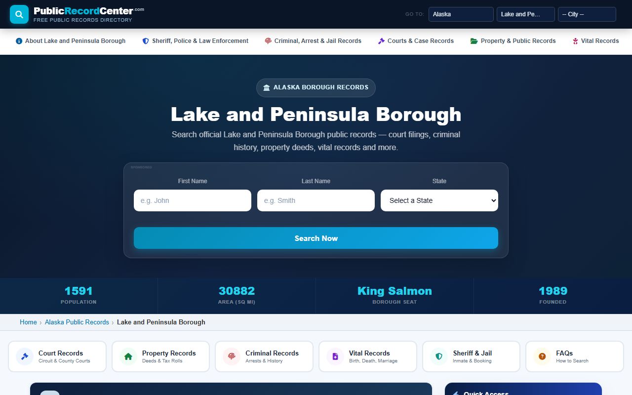 Lake and Peninsula Borough sex offenders reference