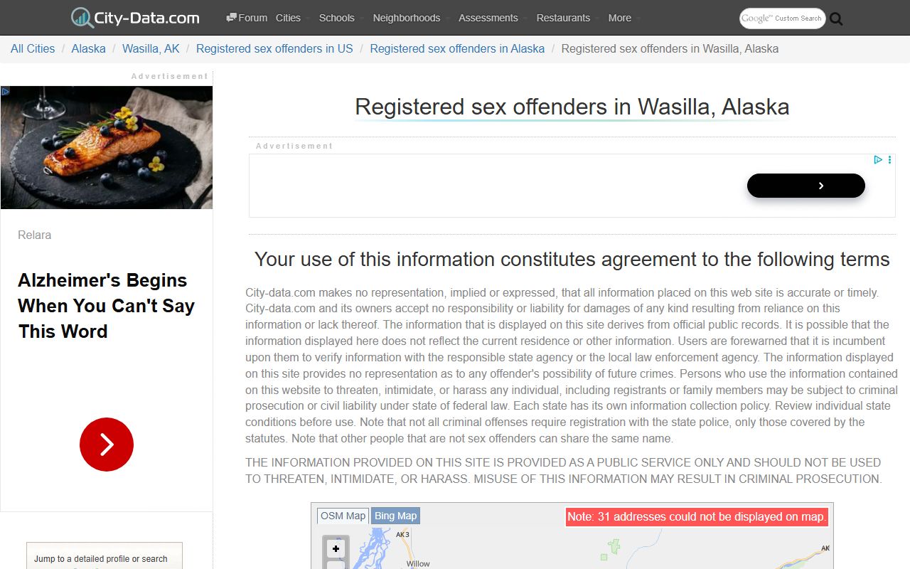 Matanuska-Susitna Borough sex offenders