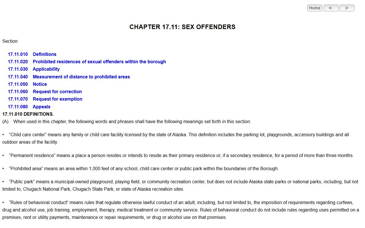 Matanuska-Susitna Borough sex offenders