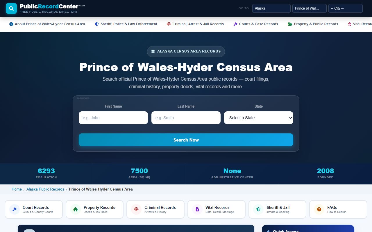 Prince of Wales-Hyder Census Area sex offenders