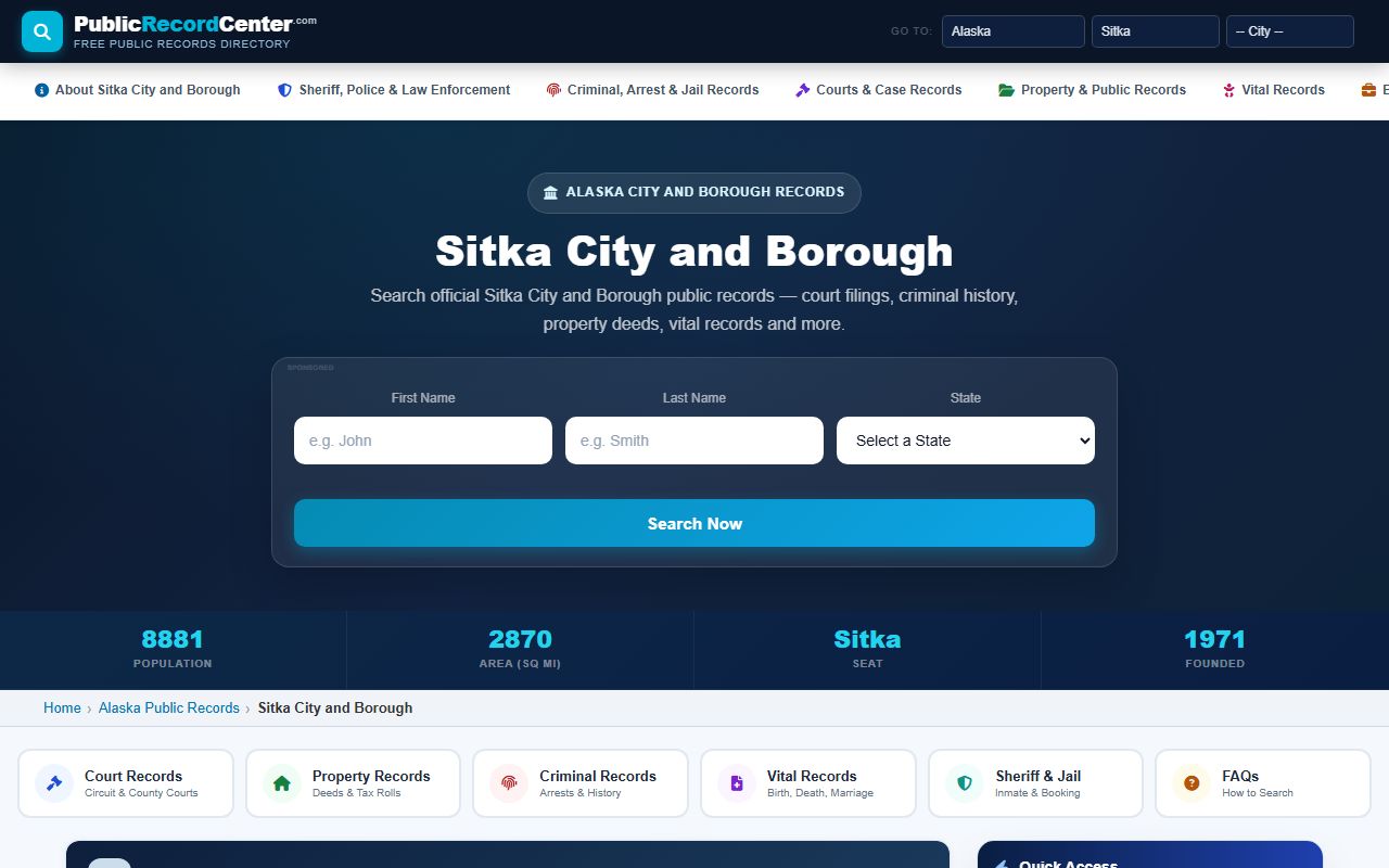 Sitka City and Borough sex offenders
