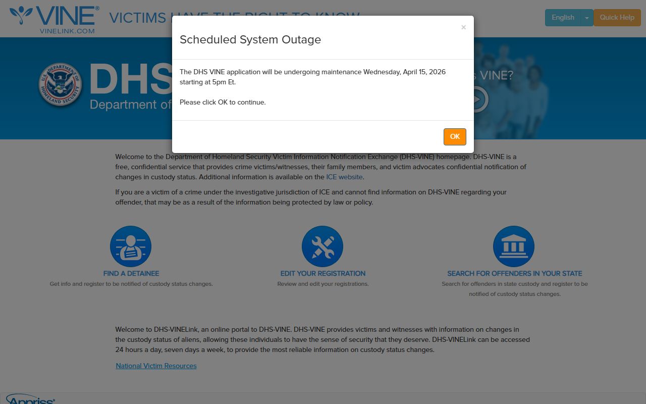 Alaska sex offenders custody notification tool